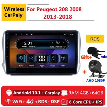

2 din 8 core android 10 car radio auto stereo for Peugeot 2008 208 2013 2014 2015 2016 2018 navigation GPS DVD Multimedia Player
