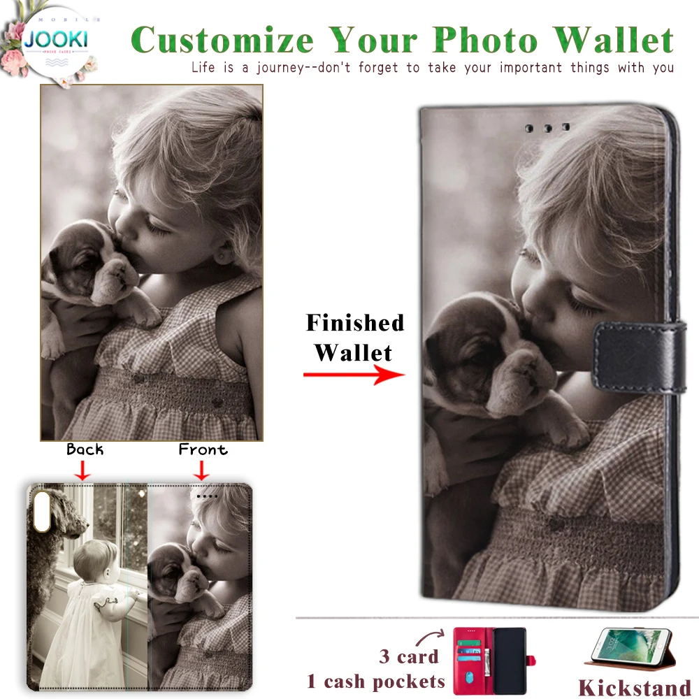 

JOOKI OPPO R9S Plus Personalized Photo Leather Wallet Phone Case Cover For OPPO Realme 2 Pro Customize Your Phone Book Cover