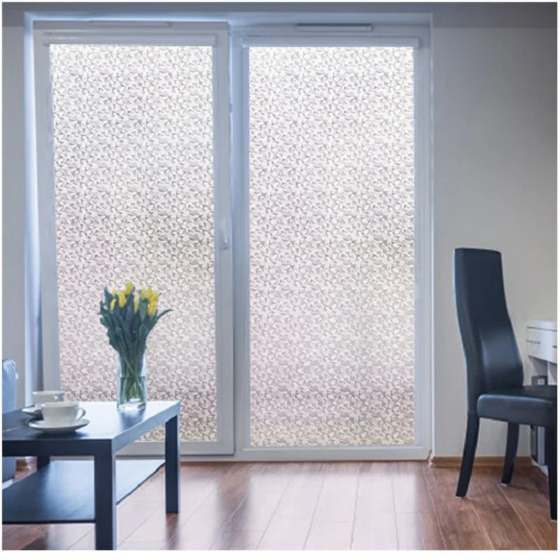 Opaque Window Film Static Cling Heat-Control Privacy Protection Reusable Removable Glass Film For Window Door Cabinet Table