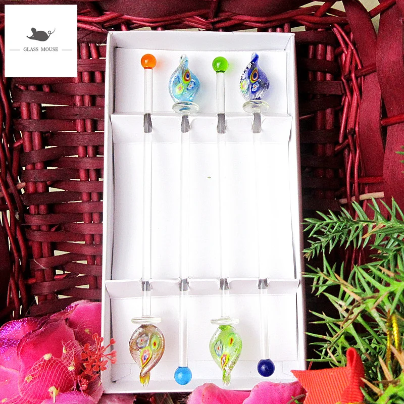 

4pcs Creative art design Cocktail Wine Glass Stirring Sticks Mixing Stirrer Picks Stir Rod Drinks Muddlers Bar Swizzle Sticks