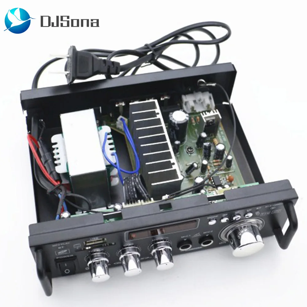 

DJSona 600W DC12V AC220V Car Amplifier Mini HiFi Stereo Audio Power Amplifier with Digital Bluetooth for Car Auto Home Audio Hot