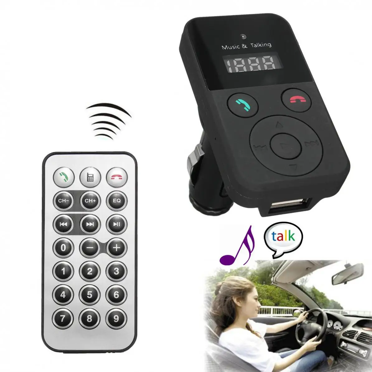 Беспроводной Bluetooth FM передатчик модулятор Автомобильный комплект MP3 плеер ЖК-дисплей Поддержка SD/USB/пульт дистанционного управления