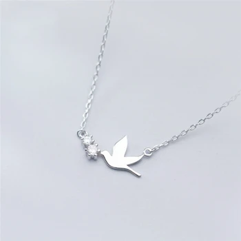 

Cute Swallow Literary Korea Short 925 Sterling Silver Clavicle Chain Temperament Trendy Female Necklace SNE195