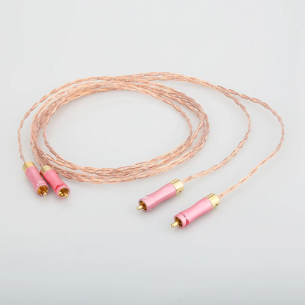 Hifi 8N OCC Copper Silver Plated RCA Cable Digital Audio Video RCA speaker cable
