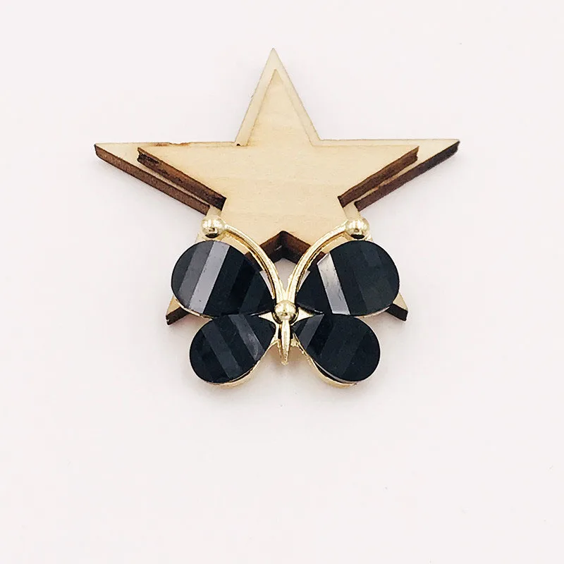 10PCS/Lot 2.2*2.8CM Resin Alloy Flatback Butterfly Button For DIY Clothing Applique Metal Wedding Embellishment Jewelry Craft 4