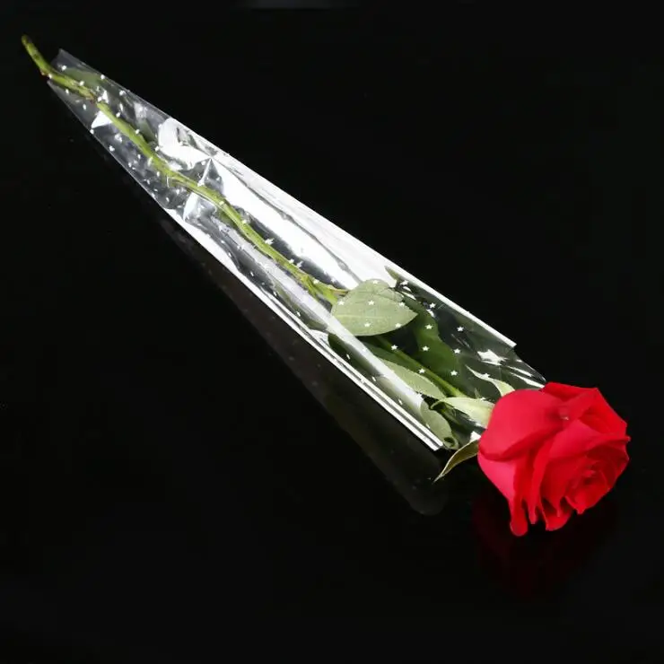 

500pcs Clear Plastic Bag Single Rose Flower Wrap Cellophane Packing bag High-grade Gift Flowers Wrapping Bag