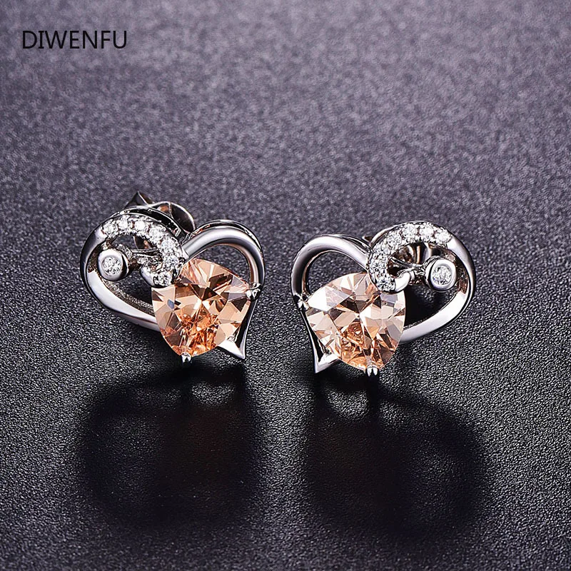 

Diamond Heart S925 Sterling Silver Stud Earrings for Women Cute/Romantic Wedding Jewelry Diamond Heart Luxury Earrings Women