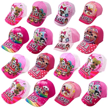 

Lol surprise doll summer cartoon pattern baseball cap sun hat toy set mask cloak party decoration toy children cartoon toy gift