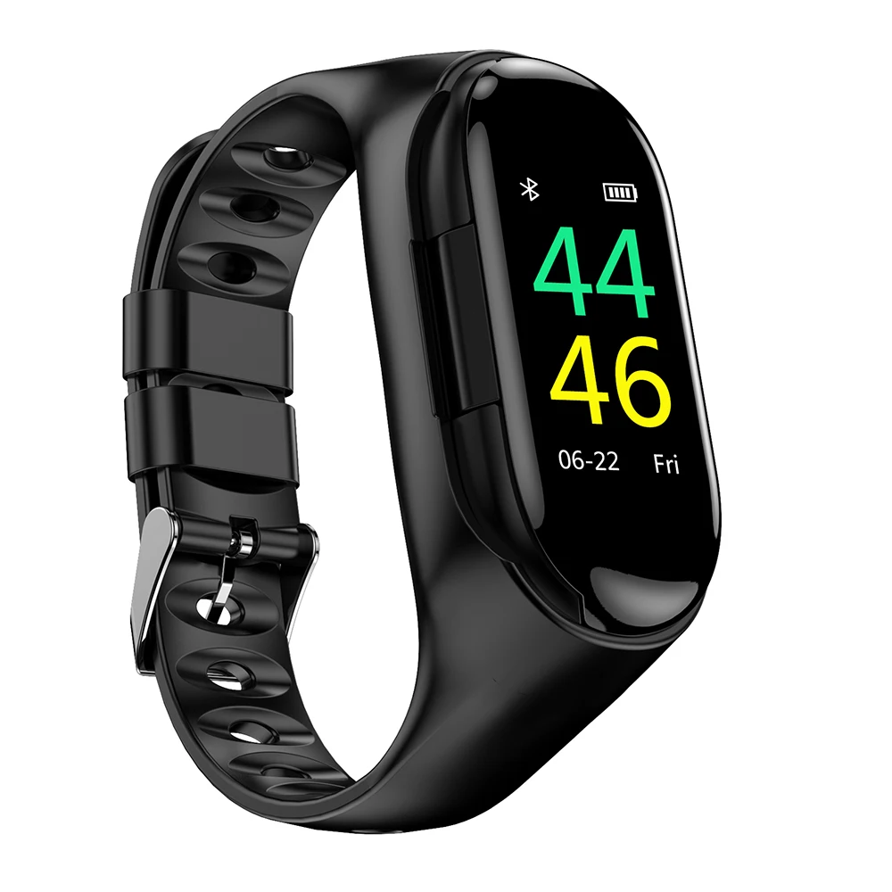 M1 TWS Wireless Bluetooth 5.0 earphone smart watch Health Tracker Pedometer Fitness Bracelet Smart Wristband for sport