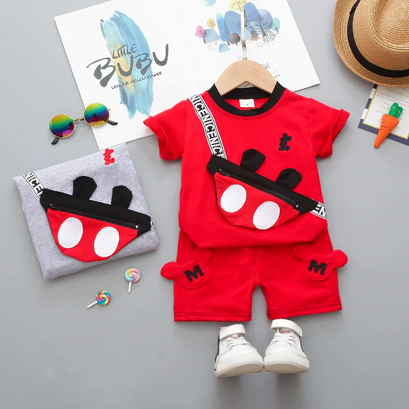 2020 New Baby Shirt Costume Set Boys Girls Cute Summer Casual Wear Sea World Top Blue Denim Kids Clothes 1-4 Years Old |