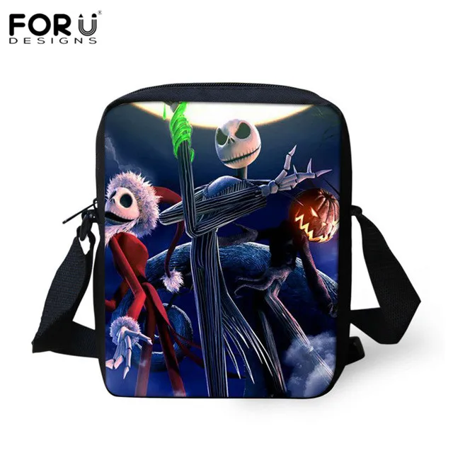 FORUDESIGNS Sugar Jack Skellington, сумки-мессенджеры для мальчиков, Кошмар перед Рождеством, Детские вместительные повседневные сумки на плечо - Цвет: LD2088E