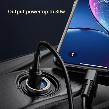 USB Car Charger Quick Charge 4.0 QC4.0 QC3.0 QC SCP 5A PD Type C 30W Fast Car USB Charger For iPhone Xiaomi Mobile Phone 5