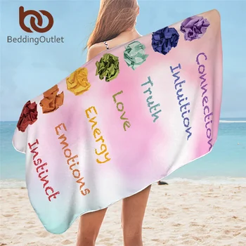 

BeddingOutlet Quotes Bath Towel Bathroom Words Microfiber Beach Towel Colorful Pink Shower Towel Clouds toalla playa 75x150cm