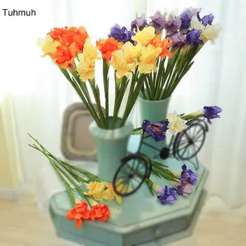 

15pcs Silk Iris Artificial Flowers Decorative Fake Flower For DIY Wedding Party Home Vase Decoration