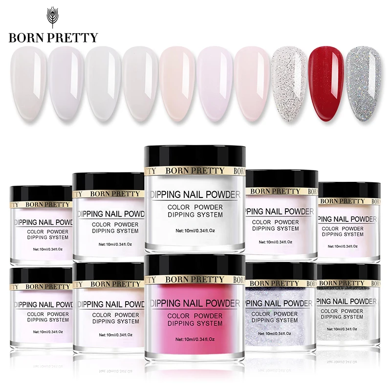 BORN PRETTY 10 шт./компл. набор пудры для ногтей впитывающий базовый топ активатор