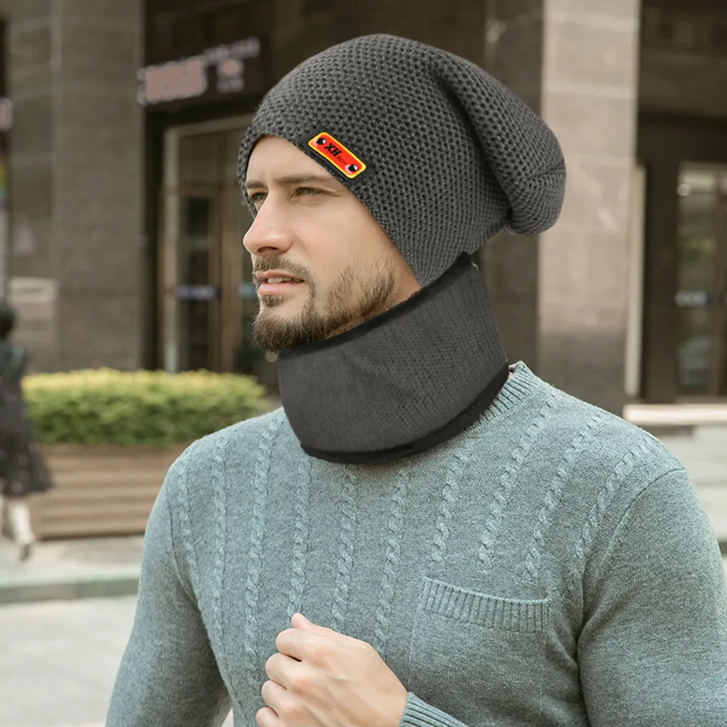 En зимняя шапка Skullies Beanies шапки зимние шапки для мужчин и женщин шерстяной шарф шапки Балаклава маска Gorras капот вязаная шапка