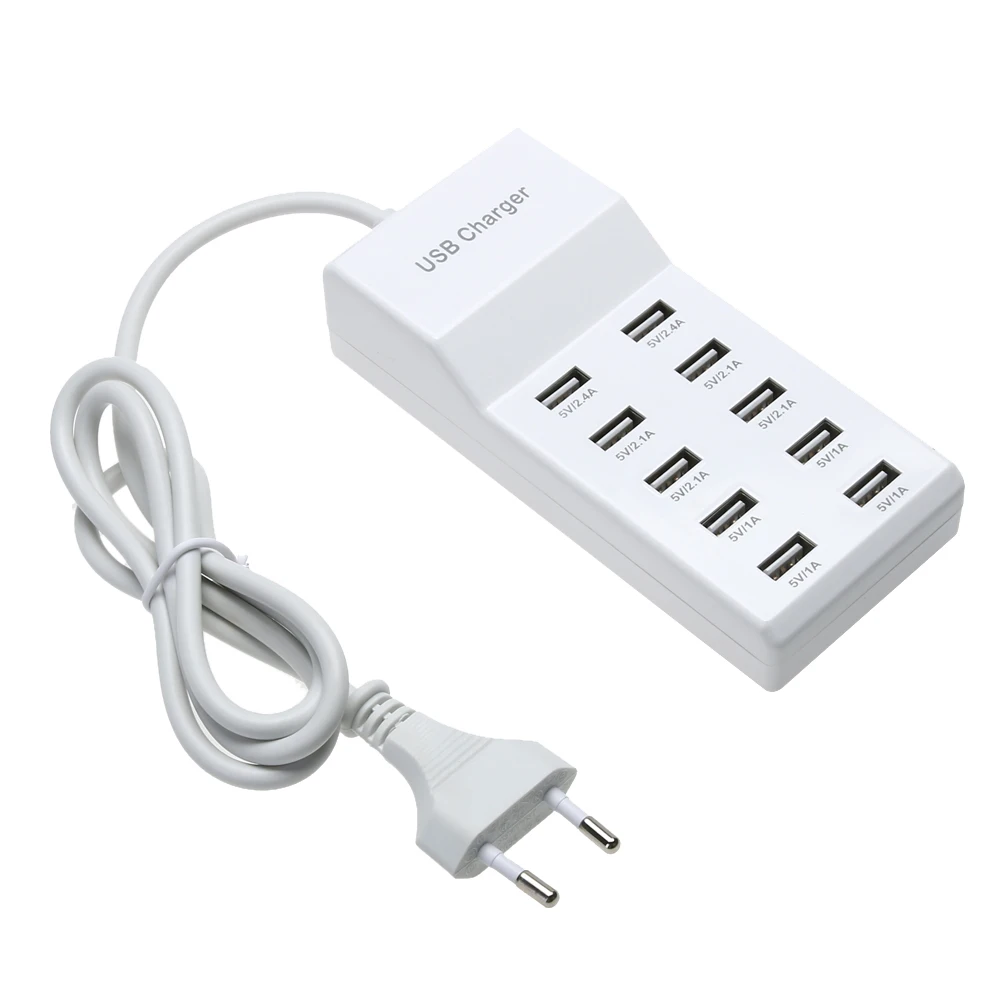 Высокоскоростное зарядное устройство с 10 портами 5 в usb-хаб переменного тока