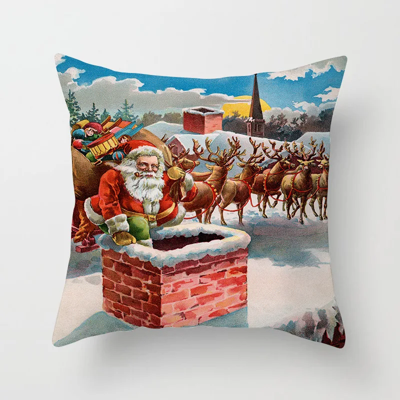 Ангел и Санта декоративные Рождественский Чехол на подушку наволочка из полиэстера для Спальня диван сладкий праздничный Декор для дома размером 45*45 - Цвет: 7