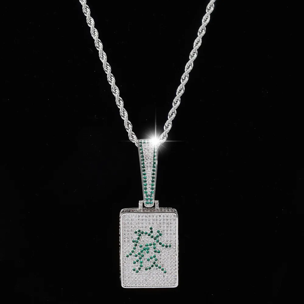 JINAO личностное ожерелье с подвеской в стиле хип-хоп, ювелирное ожерелье, кубический циркон, подарок для мужчин и женщин