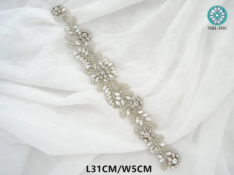 

(1PC) Rhinestone bridal belt wedding applique with crystal wedding dress accessories sash belt for wedding dress WDD1017