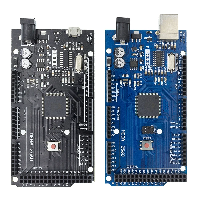 1 шт. Мега 2560 R3 CH340G/ATmega2560 16AU MicroUSB. Совместимость с Mega Загрузчиком (синий/черный) для