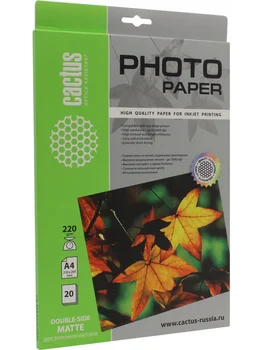 

Photo paper cactus cs-ma414020 matte. A4. 140g/m2. 20 sheets