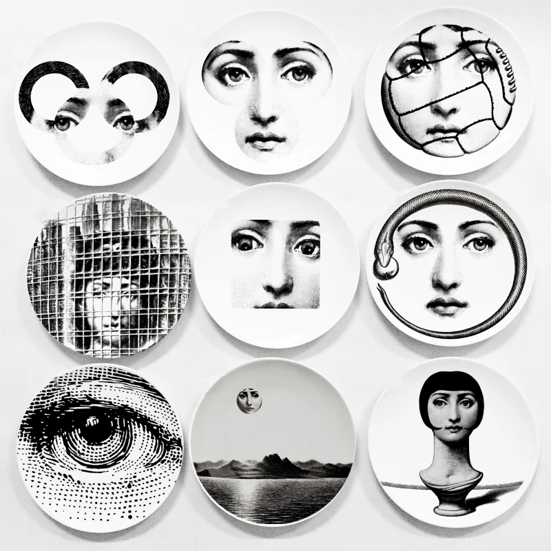 Отель/бар/домашний декор Простая Современная тарелка Fornasetti тарелки настенные подвесные тарелки декоративные ремесленные тарелки тарелка фоновая тарелка