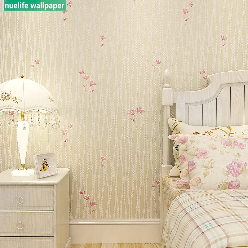 

0.53x10m Rural style small floral stripe non-woven wallpaper wedding room bedroom living room TV background wall paper