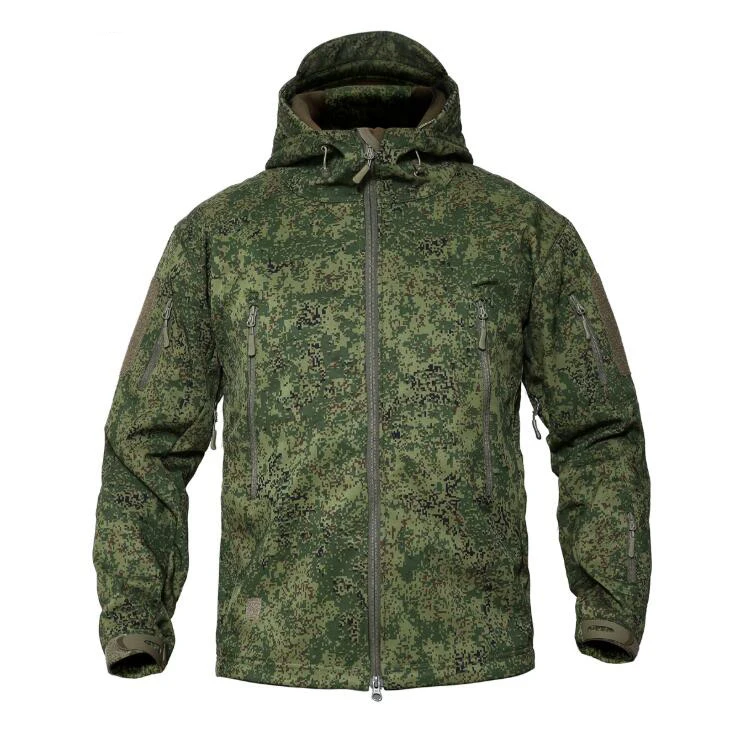 Тактическая флисовая куртка с капюшоном мужская флисовая куртка ветрозащитная Водонепроницаемая мультикам черный A-TACS Kryptek VKBO(SKU050403 - Цвет: VKBO