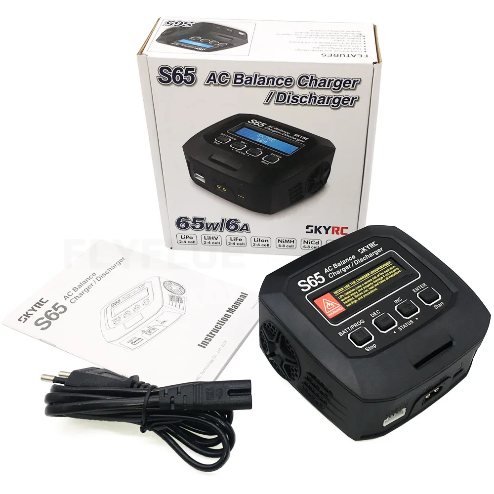 SKYRC S65 65 Вт 6A AC баланс Lipo зарядное устройство Dis зарядное устройство для 2-4S LiPo/LiFe/Lilon/NiMH/NiCd/PB/LiHV батареи