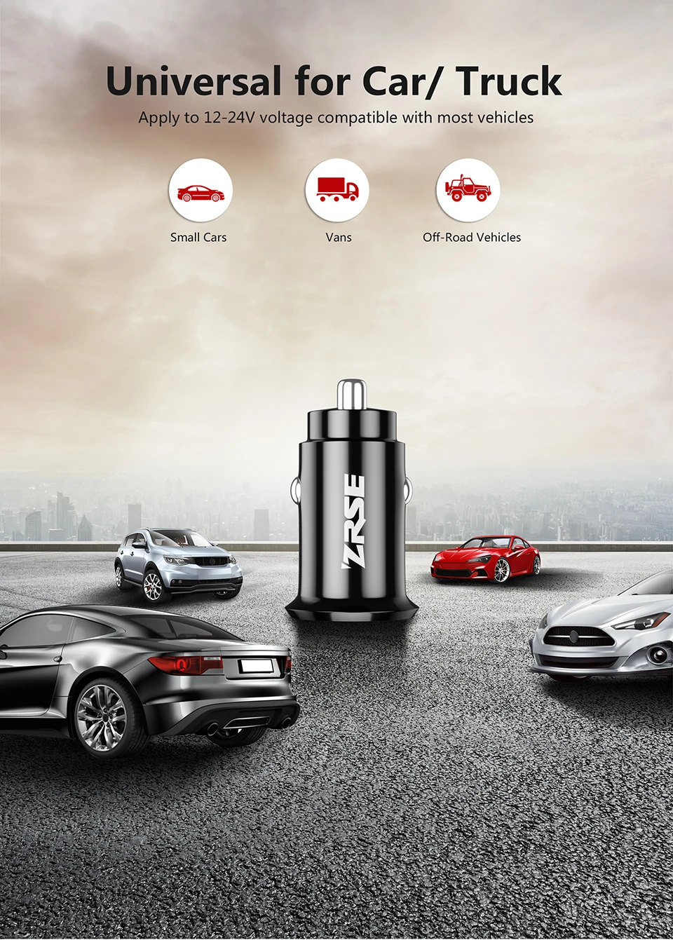 ZRSE USB Автомобильное зарядное устройство Quick Charge 3,0 Мини автомобильное usb-устройство для зарядки телефона для iPhone samsung huawei Xiaomi QC3.0 быстрая мобильная автомобильная зарядка