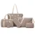 6ШТ Женщины Tote Set Мода ИСКУССТВЕННАЯ Кожа Женская Сумка 8 слов Печати Messenger Сумка Кошелек Сумки Известный бренд Дизайнер