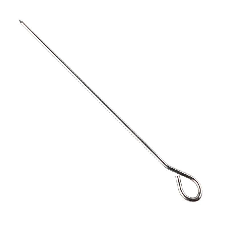 12 PCS Kabob Skewers Flat Metal BBQ Barbecue Skewer 14" Long Stainless Steel Shish Kebob Sticks Wide Reusable Grilling Skewers