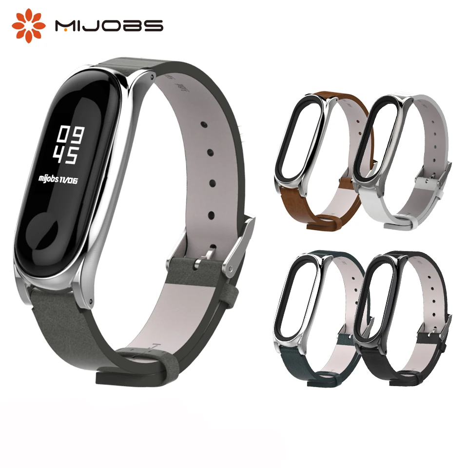 Mijobs Mi Band 3 ремешок для наручных часов из искусственной кожи спортивный браслет