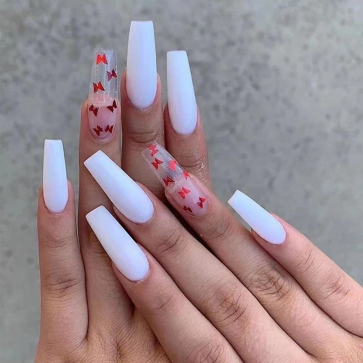 24pcs Fake Nails Red Butterfly Designs White Extra Long Ballet Coffin False Nails Full Nail Art Tips Wholesale Drop Shipping False Nails Aliexpress 24pcs Fake Nails Red Butterfly Designs White Extra Long Ballet Coffin False Nails Full Nail Art Tips Wholesale Drop Shipping False Nails Aliexpress