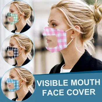 

4pc Mask Transparent Fashion Reusable Mask Unisex With Clear Window Visible Expression For The Deaf And Hard Of Hearing