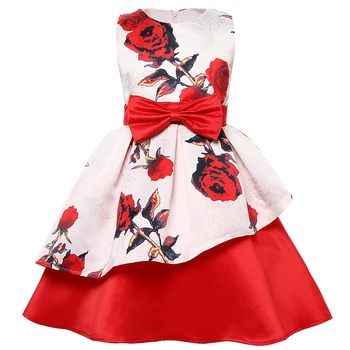 

Customized Kid Ball Gown Christmas Flower Dress Children Birthday Wedding Party Clothes For Girl Child Infant Customes Clothing