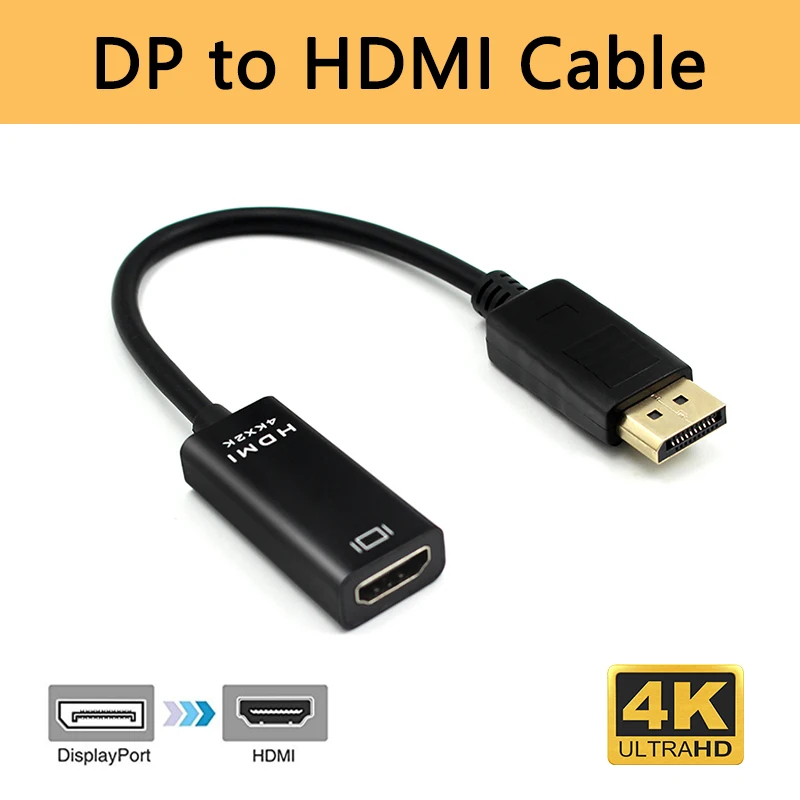 Display Port A Hdmi Cavo Adattatore 4K 1080P Maschio A Femmina Dp Convertitore 4K * 2K Per Il Proiettore Hp Dell Computer Portatile Del Pc Tv