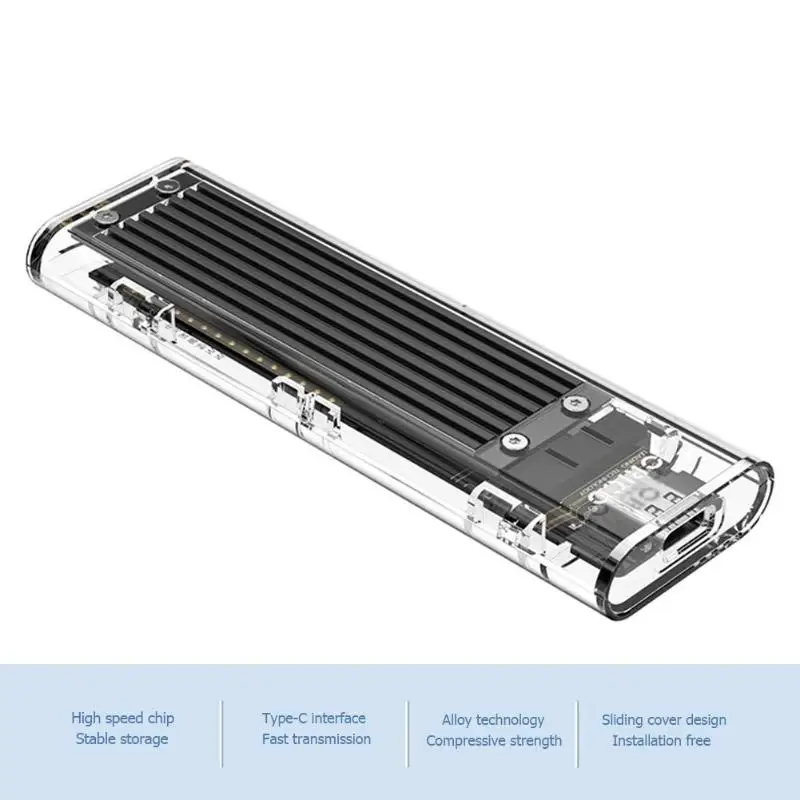 ORICO M.2 NGFF к USB3.1 type-C к Micro SSD корпус жесткого диска 5 Гбит/с Поддержка 2 ТБ прозрачный SSD чехол