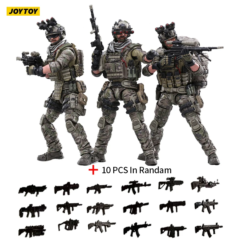 Экшн-фигурка JOYTOY 1/18 10 5 см (3 шт./компл.) морские котики США Коллекционная модель