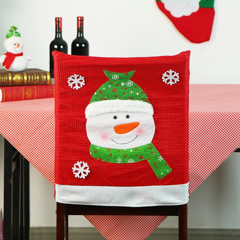 Three-dimensional Pattern Santa Claus Christmas Table Decoration Snowman Christmas Chair Cover ForDecoration New