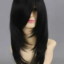 Новые модные длинные черные волосы для девочек женские вечерние парики для косплея