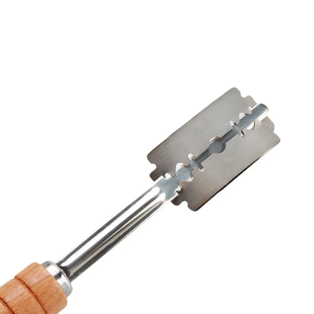 Хлеб изогнутый дугой нож хлебопечки лезвие инструмент для резки деревянной ручкой с 5 шт. сменные лезвия для приготовления теста резак аксессуары#21