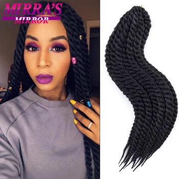 Senegalese Twist Crochet Braiding Hair Havana Twist Crochet Braids 12/18/22 Inch Synthetic Hair Extensions Mirra's Mirror 1