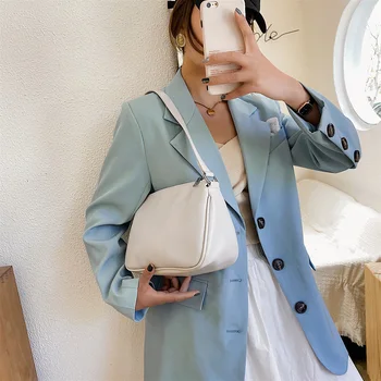 

Fashion Solid Color Underarm Package Soft Leather Women Shoulder Bags Handbags Female Classic Elegant Shoulder Handbags