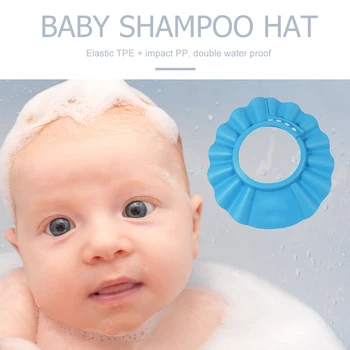 

1set Kids Shower Cap Ear Eye Protection Cap Practical Multi-functional Durable Baby Thickened Anti Backflow Shampoo Caps
