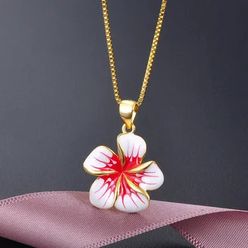 

Flower Necklace 925 Sterling Silver Necklace Enamel Floral Short Choker Necklace Silver Korean Jewelry Charm Chain Link Female