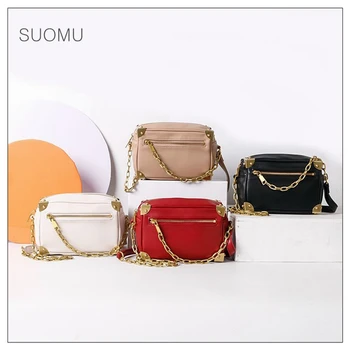

Gold chains case box bag women female new totes bag shoulder bag vintage retro crossbody messenger bag 2020 new