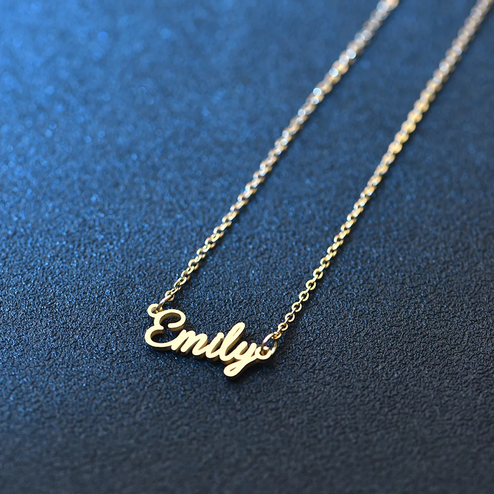 Хунань алиэкспресс Лидер продаж Эмма Emily DIY Настройка индивидуального персонажа титановая сталь английская надпись имя Necklac
