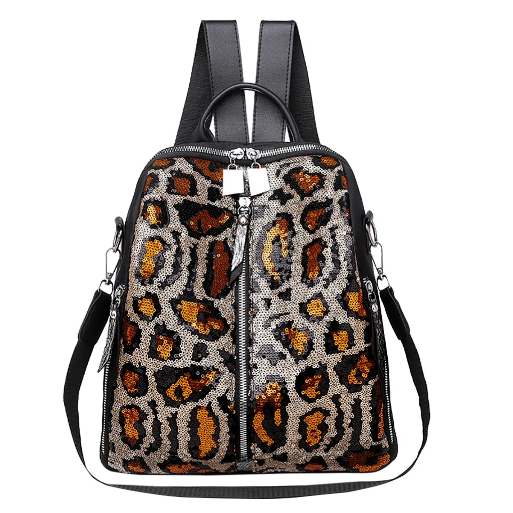 Женский модный рюкзак с блестками, водонепроницаемая сумка, противоугонная, для отдыха, ткань Оксфорд, простые универсальные маленький дорожный рюкзак